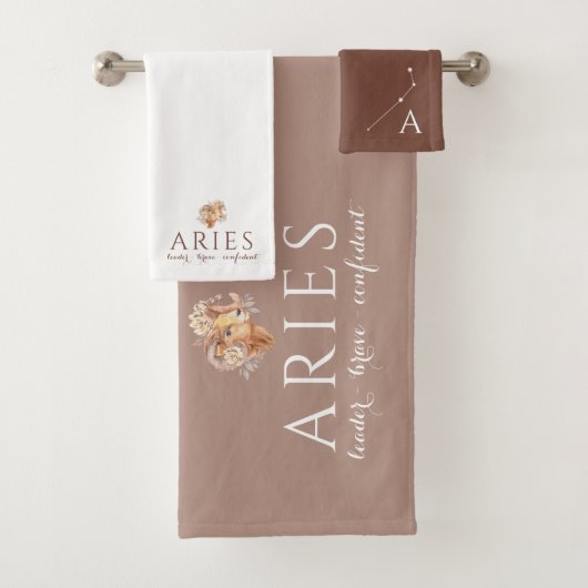 Monogrammed Aries Towel Set Bad Handdoek (Insitu)