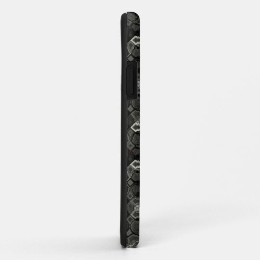 Monogrammed Art Abstract Fractal Black Fun Case-Mate iPhone Case (Achterkant/rechts)