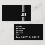 Monogrammed Art Deco ~ Black en White Visitekaartje (Voorkant / Achterkant)