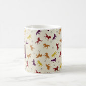 Monogrammed Autumn Fall Leaves Horse Pattern Koffiemok (Center)