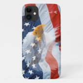 Monogrammed Bald Eagle American Flag Patriotic Case-Mate iPhone Case (Achterkant)