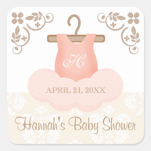 MONOGRAMMED BALLERINA TUTU PARTY FAVORIETE LABEL (Voorkant)