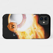 Monogrammed Baseball Case-Mate iPhone Case (Achterkant (horizontaal))