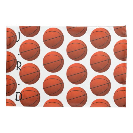 Monogrammed Basketball Thema Kussensloop (Achterkant)