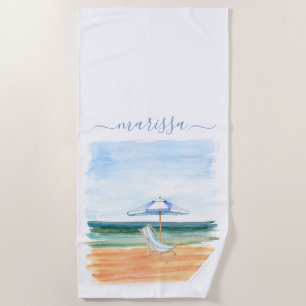 Monogrammed Beach Scene Strandlaken