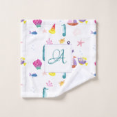 Monogrammed Beachhut Kinder Bathroom Zee Bad Handdoek (Wasdoekje)