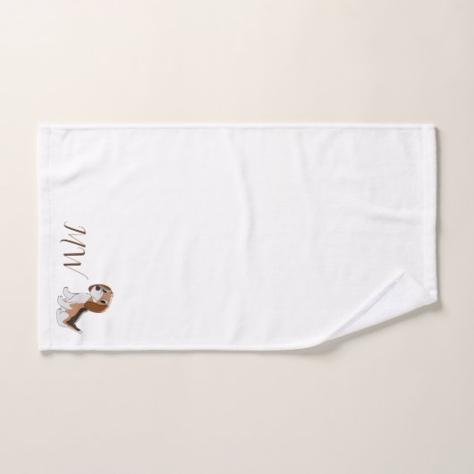 Monogrammed Beagle Dog Design Bad Handdoek (Handdoek)