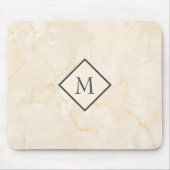 Monogrammed Beige Marble Muismat (Voorkant)