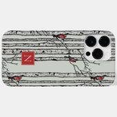 Monogrammed berkenbomen en rode kardinaalvogels Case-Mate iPhone case (Achterkant (horizontaal))