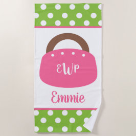 Monogrammed Bermuda tas gepersonaliseerde strandla Strandlaken