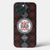 Monogrammed Best Dad Maroon and Grey Case-Mate iPhone Case (Achterkant)