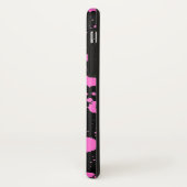 Monogrammed Black and Fuschia Splatter Paint Art Case-Mate iPhone Case (Achterkant/links)