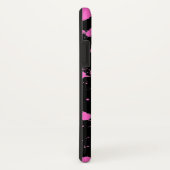 Monogrammed Black and Fuschia Splatter Paint Art Case-Mate iPhone Case (Achterkant / rechts)