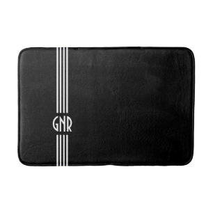 Monogrammed ~ Black and White Deco Badmat