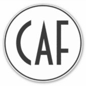 Monogrammed Black and White Kiss Cut Sticker (Voorkant)