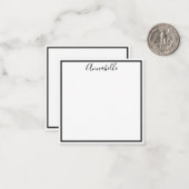 Monogrammed Black Boarder Note Card & Envelope Notitiekaartje (Voorkant / Achterkant in situ)