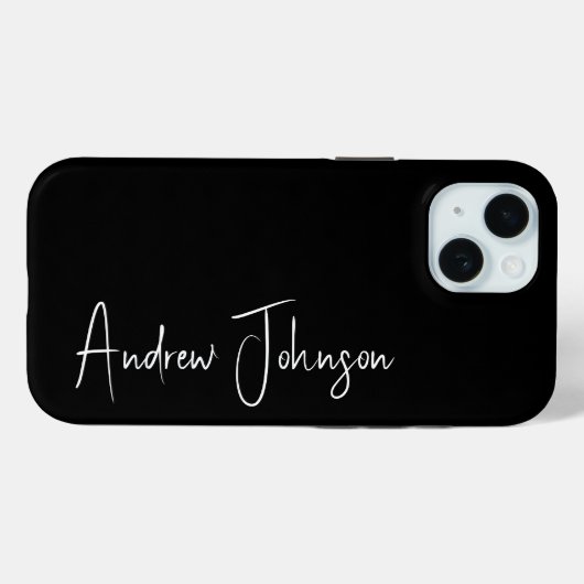 Monogrammed Black Case-Mate iPhone Case (Achterkant (horizontaal))