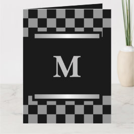 Monogrammed Black Checkered Kaart