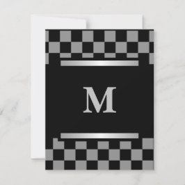 Monogrammed Black Checkered Kaart