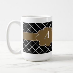 Monogrammed Black Diamond Koffiemok