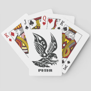 Monogrammed Black Eagle Pokerkaarten