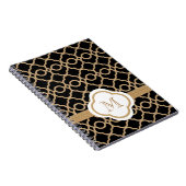 Monogrammed Black en Gold Moroccan Notitieboek (Rechterzijde)