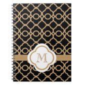 Monogrammed Black en Gold Moroccan Notitieboek (Voorkant)