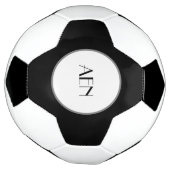 Monogrammed Black Gray White Voetbal (Gedraaid)