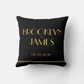 Monogrammed Black Great Gatsby Wedding Kussens (Achterkant)
