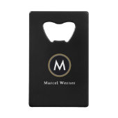 Monogrammed Black Kredietkaart Flessenopener (Voorkant)