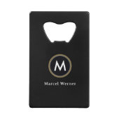 Monogrammed Black Kredietkaart Flessenopener (Achterkant)