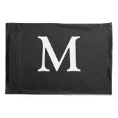 Monogrammed Black Kussensloop (Achterkant)