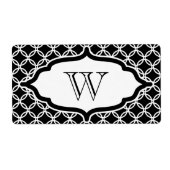 Monogrammed Black Lace Labels (Voorkant)
