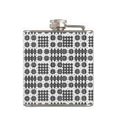 Monogrammed Black op White Faux Welsh Tapestry Heupfles (Achterkant)