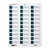 Monogrammed Black Watch Blue Green Address Etiket (Full Sheet)