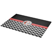 Monogrammed Black/White Chevron Cutting Board Snijplank (Hoek)