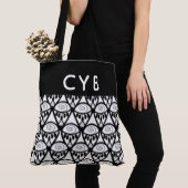 Monogrammed Black & White Henna Pattern Tas (Dichtbij)