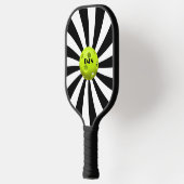 Monogrammed Black, White Starburst Striped Pickleball Paddle (Links)
