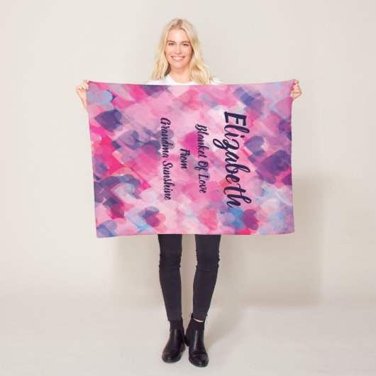 Monogrammed Blanket of Love Fleece Deken (In situ)