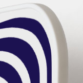 Monogrammed blauw en wit optische illusie pickleball paddle (Links Detail)