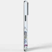 Monogrammed Blauwe Waterverf Wildflower Garden Case-Mate iPhone Case (Achterkant / Rechts)