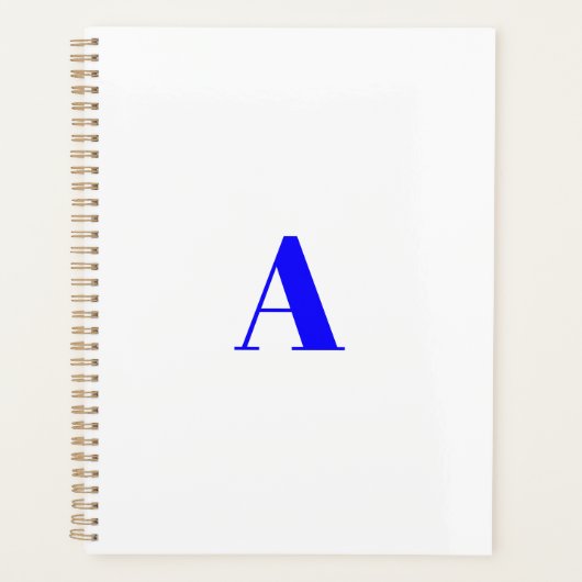 Monogrammed bleu cobalt blanc moderne minimaliste (Devant)