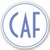 Monogrammed Blue and White Kiss Cut Sticker (Voorkant)