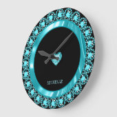 Monogrammed Blue Diamonds Grote Klok (Hoek)