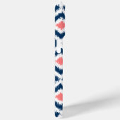 Monogrammed Blue en Coral Diamonds Ikat Pattern Case-Mate iPhone Case (Achterkant / Rechts)