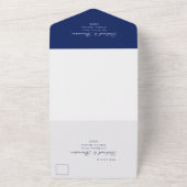 Monogrammed Blue en white delft All In One Uitnodiging (Buitenkant)