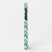 Monogrammed Blue & Gray Chevron Pattern Case-Mate iPhone Case (Achterkant/links)