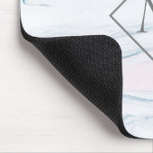 Monogrammed Blue Grey and Pink Marble Muismat (Hoek)