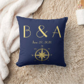 Monogrammed Blue Nautical Wedding Kussens (Deken)