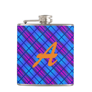 Monogrammed Blue Paars Neon Heupfles